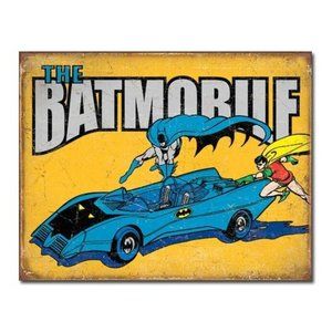 New Batman The Batmobile DC Comics Metal Sign - 16"W x 12.5"H.